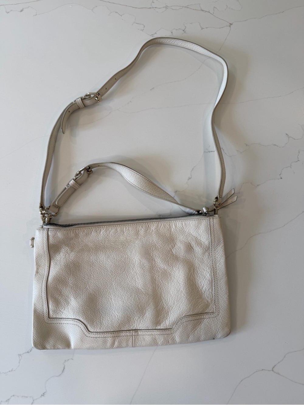 Banana Republic Off-White Leather Crossbody Bag